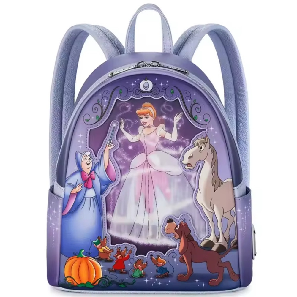 Disney Loungefly 100 Decades Cinderella Lenticular Mini Backpack NWT